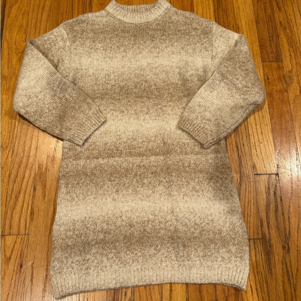 Zara Kids Beige Gradient Turtleneck Dress